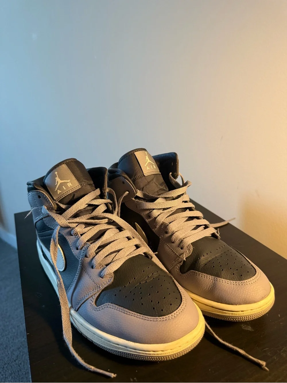 Jordan Men’s High-Top Sneakers in Light Gray and Black